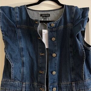 Urban Revivo Blue Denim Vest